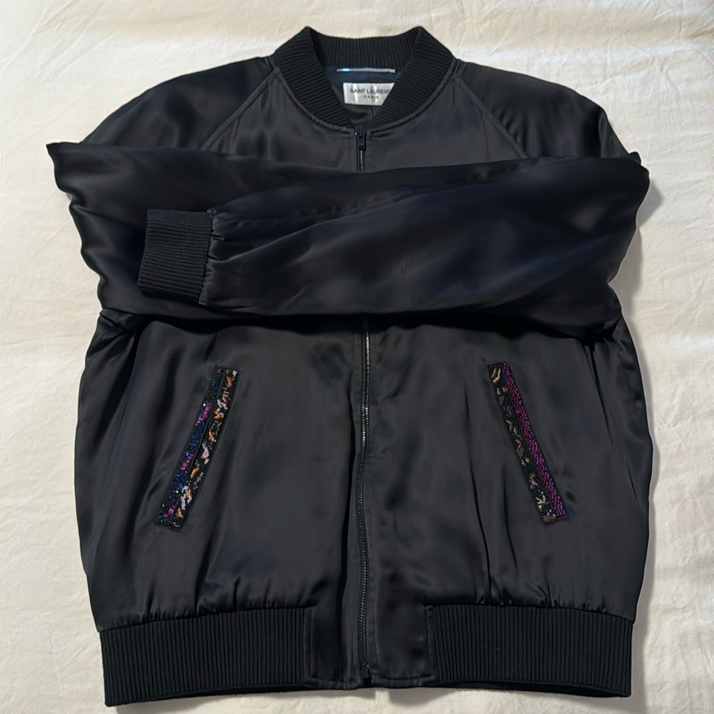 SAINT LAURENT Men’s Satin Bomber
